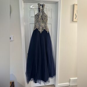 Envious Couture Karishma Navy Formal Gown Prom Homecoming Sz 4
